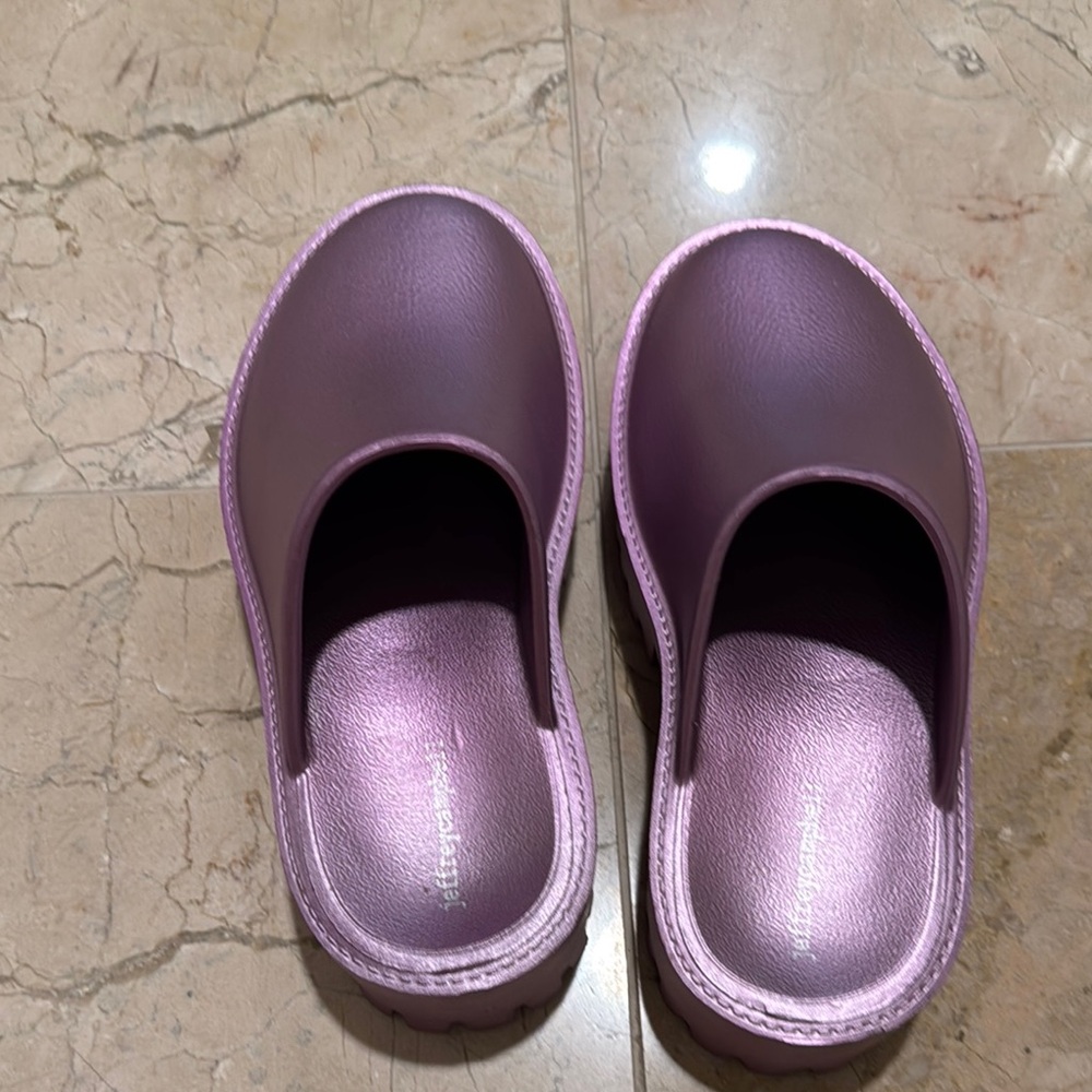 Jeffrey Campbell Metallic Mauve Pink Clogs